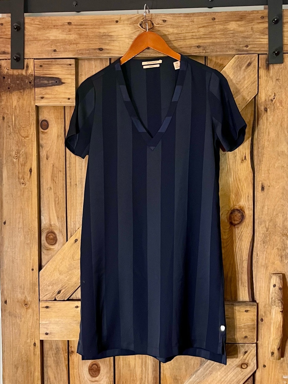 Scotch & Soda Navy Striped V-Neck Mini Dress size XS